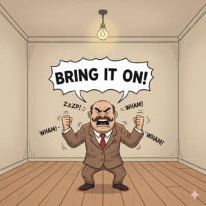 pick a fight in an empty room