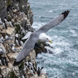 Black legged kittiwake (Rissa tridactyla)