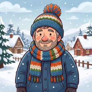 Bobble Hat and Scarf Laugh