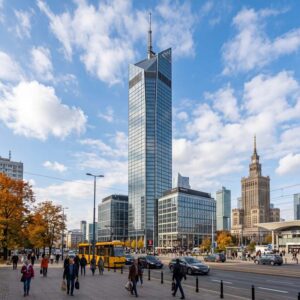 create a square picture of the Varso Tower, Warsaw, Poland